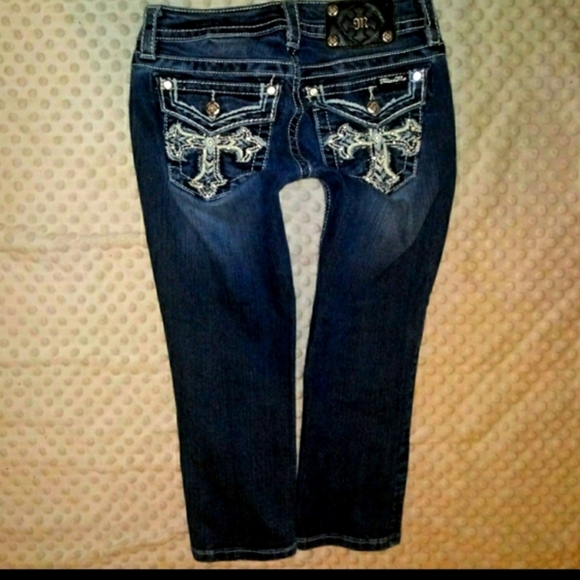 Miss Me Jeans Skinny Leg Capri Flap Pocket Size 26 - Picture 3 of 12